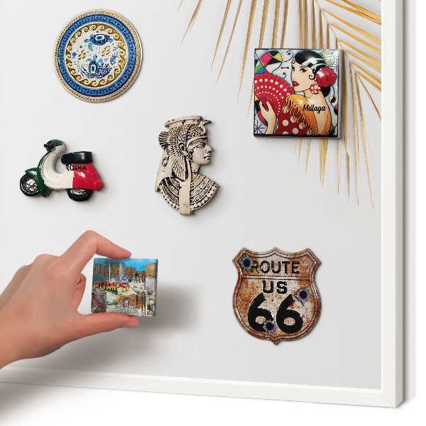 Decorative magnet board with a white frame Elegant leaves
