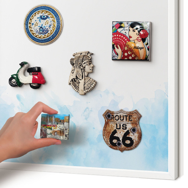 Decorative magnet board with a white frame Relaxing landscape