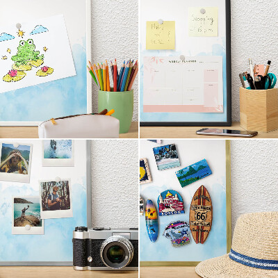 Decorative magnet board with a white frame Relaxing landscape