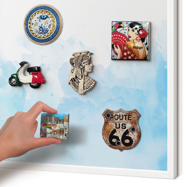 Decorative magnet board with a white frame Relaxing landscape