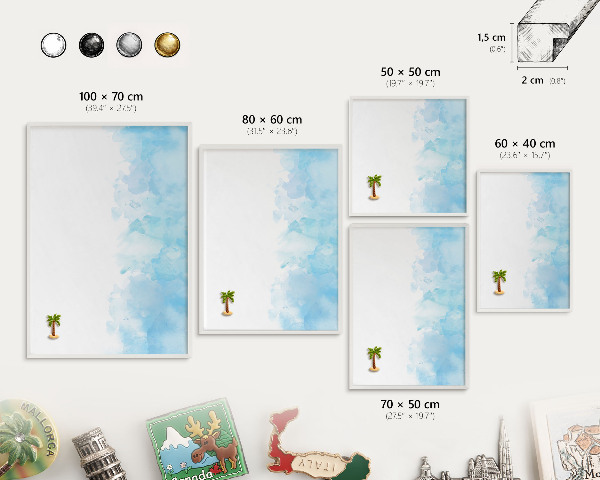 Decorative magnet board with a white frame Relaxing landscape
