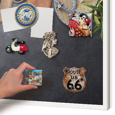 Decorative magnet board with a white frame Holiday atmosphere