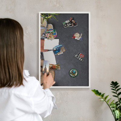 Decorative magnet board with a white frame Holiday atmosphere