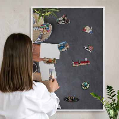 Decorative magnet board with a white frame Holiday atmosphere
