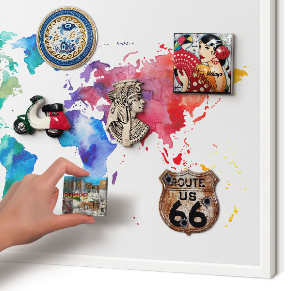 Decorative magnet board with a white frame Color map