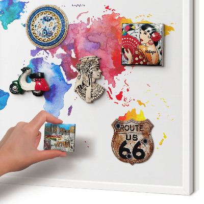 Decorative magnet board with a white frame Color map