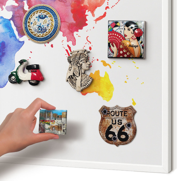 Decorative magnet board with a white frame Color map