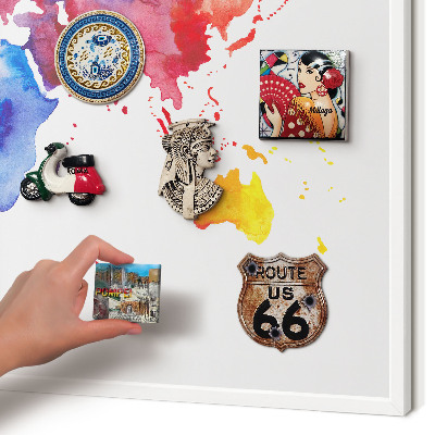 Decorative magnet board with a white frame Color map
