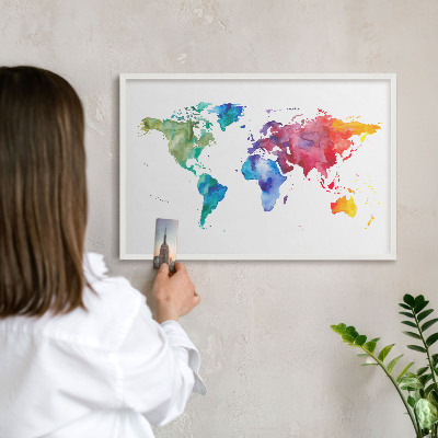 Decorative magnet board with a white frame Color map