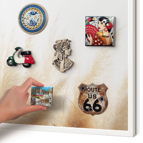Decorative magnet board with a white frame Essential grasses