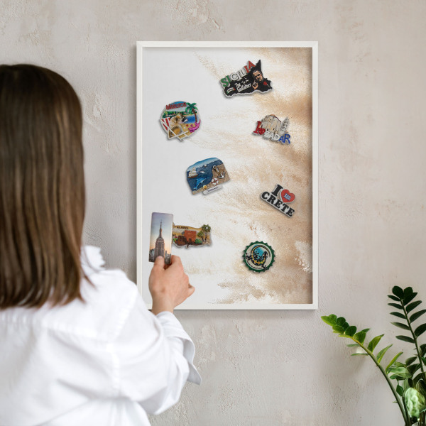 Decorative magnet board with a white frame Essential grasses