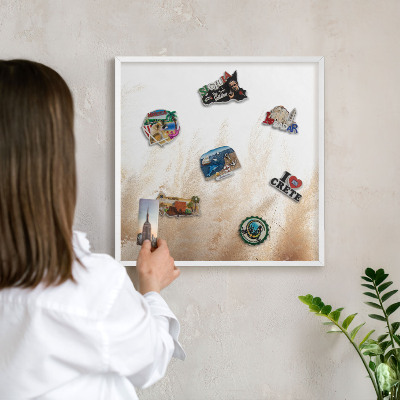 Decorative magnet board with a white frame Essential grasses