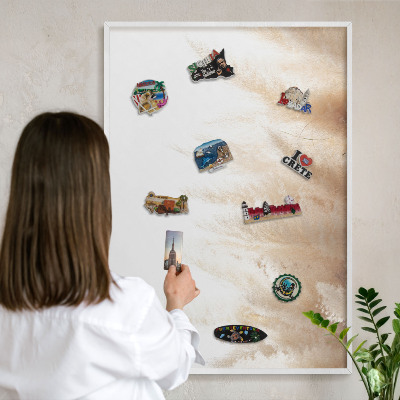 Decorative magnet board with a white frame Essential grasses