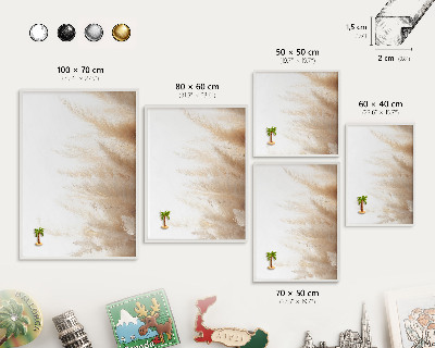 Decorative magnet board with a white frame Essential grasses