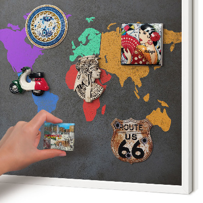 Decorative magnet board with a white frame Color map