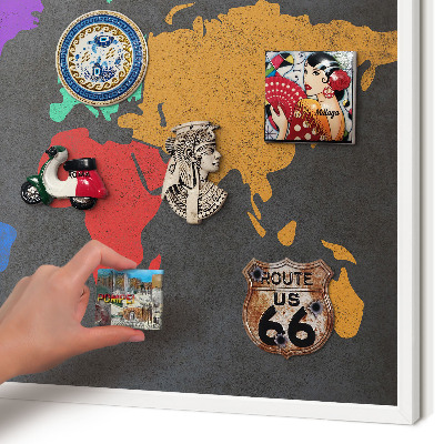 Decorative magnet board with a white frame Color map