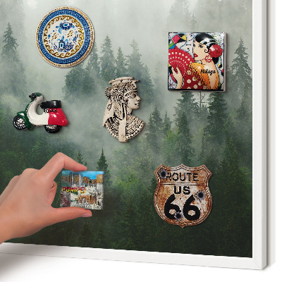 Magnetic board for travel magnets in a white frame Forest magic