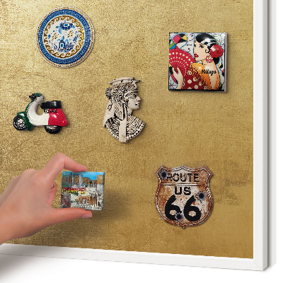Decorative magnet board with a white frame Yellow texture