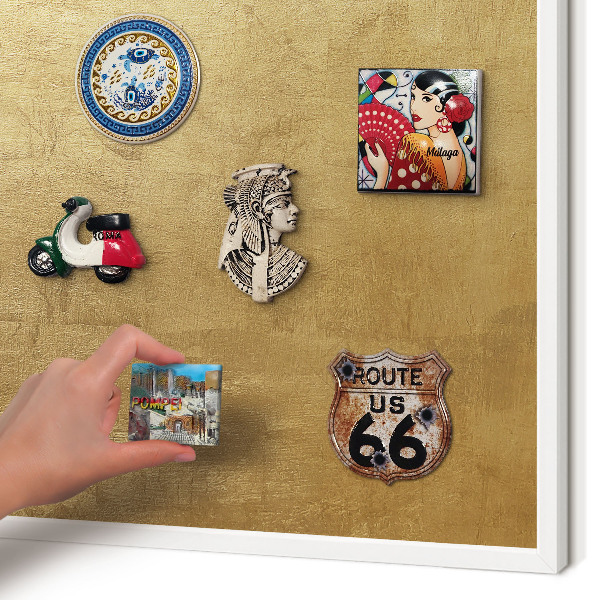 Decorative magnet board with a white frame Yellow texture