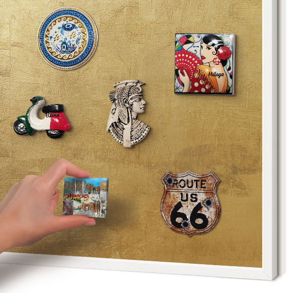 Decorative magnet board with a white frame Yellow texture