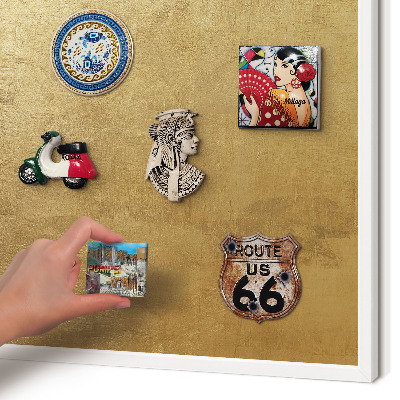 Decorative magnet board with a white frame Yellow texture