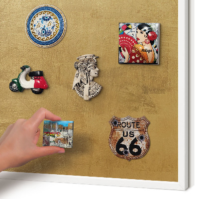 Decorative magnet board with a white frame Yellow texture