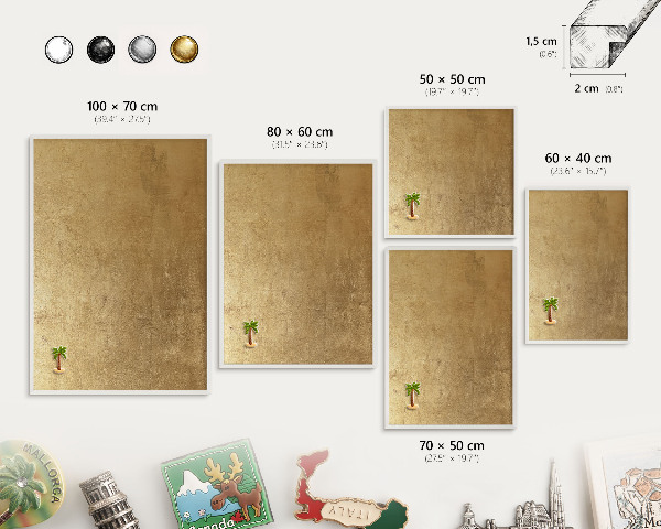 Decorative magnet board with a white frame Yellow texture
