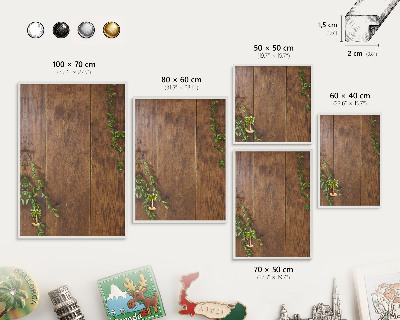 Decorative magnet board with a white frame Wood nature