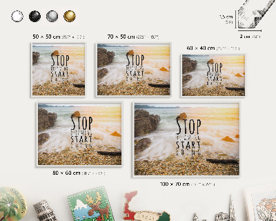 Magnetic board for travel magnets in a white frame Coast theme