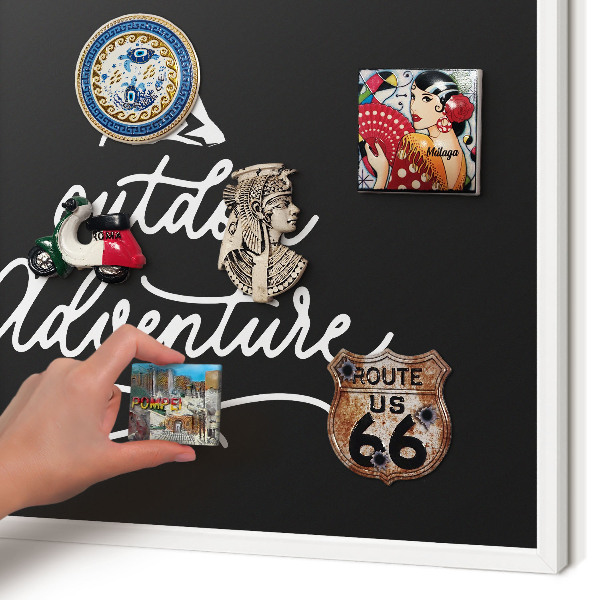Decorative magnet board with a white frame Outdoor Adventure