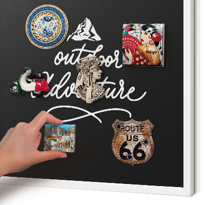 Decorative magnet board with a white frame Outdoor Adventure
