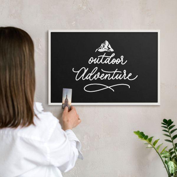 Decorative magnet board with a white frame Outdoor Adventure