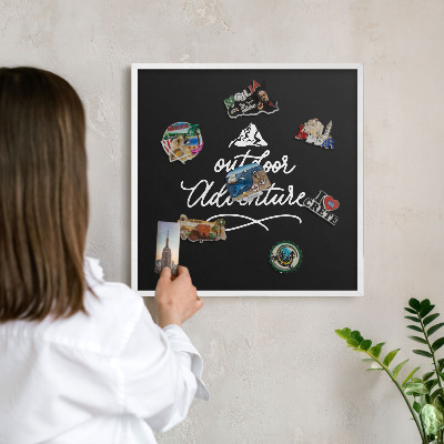 Decorative magnet board with a white frame Outdoor Adventure