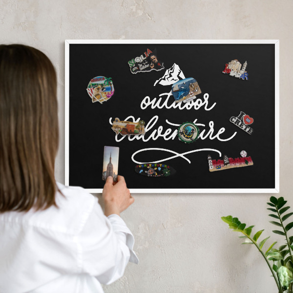 Decorative magnet board with a white frame Outdoor Adventure