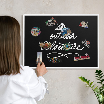 Decorative magnet board with a white frame Outdoor Adventure