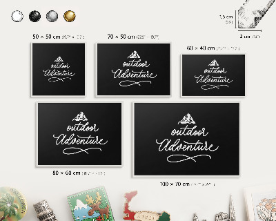 Decorative magnet board with a white frame Outdoor Adventure