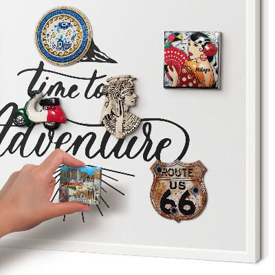 Magnetic board for travel magnets in a white frame The Journey of Discovery