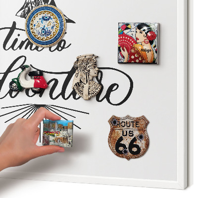 Magnetic board for travel magnets in a white frame The Journey of Discovery