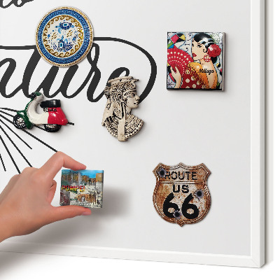Magnetic board for travel magnets in a white frame The Journey of Discovery