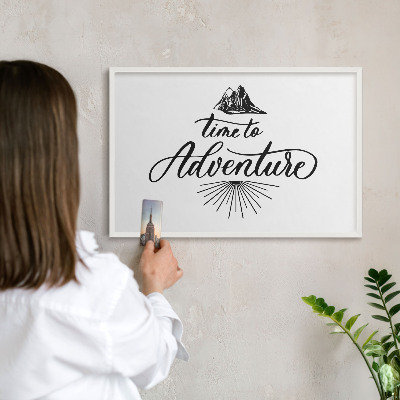 Magnetic board for travel magnets in a white frame The Journey of Discovery