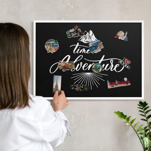 Decorative magnet board with a white frame Adventure time