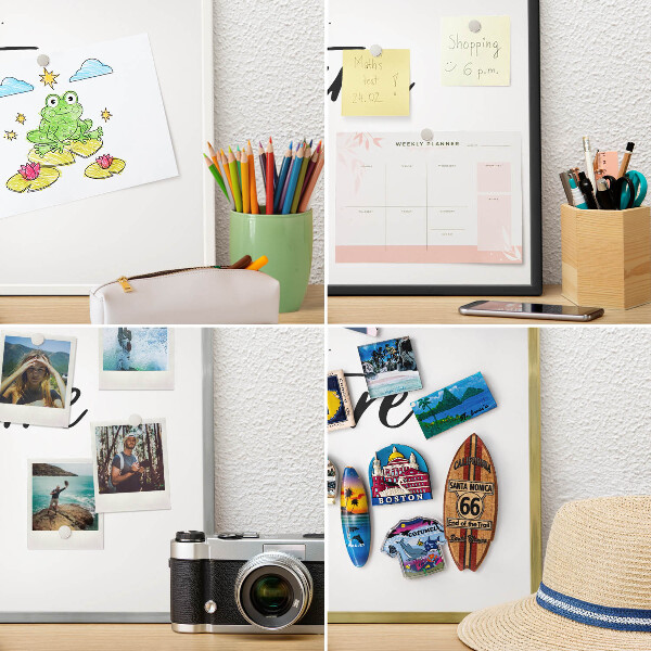 Magnetic board for travel magnets in a white frame Adventure Theme