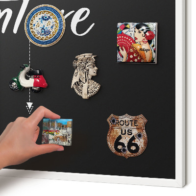 Decorative magnet board with a white frame Adventure awaits