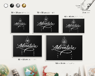 Decorative magnet board with a white frame Travel inspiration