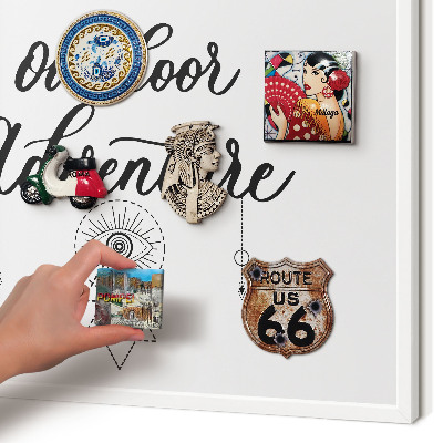 Magnetic board for travel magnets in a white frame Outdoor Adventure
