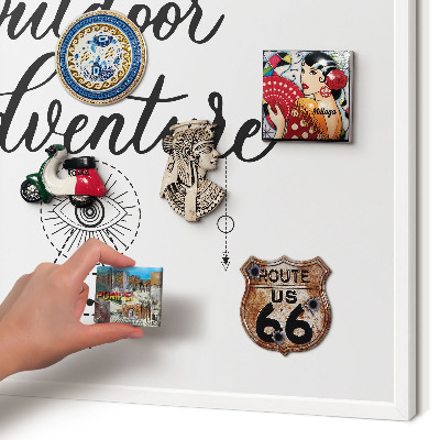 Magnetic board for travel magnets in a white frame Outdoor Adventure