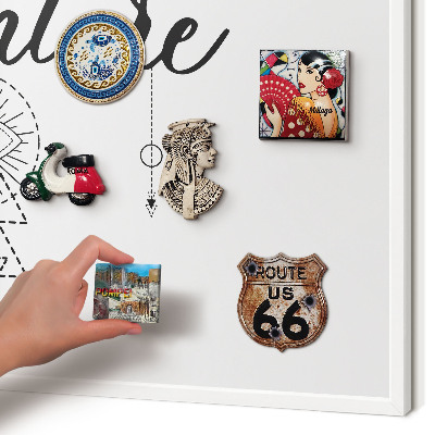 Magnetic board for travel magnets in a white frame Outdoor Adventure