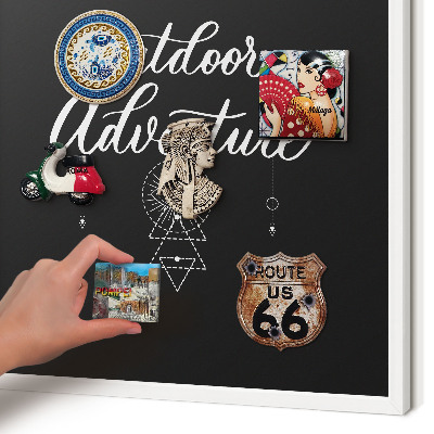 Decorative magnet board with a white frame Outdoor Adventure