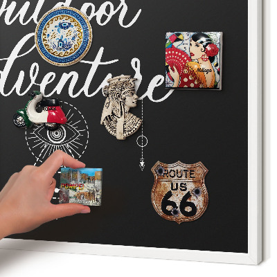 Decorative magnet board with a white frame Outdoor Adventure
