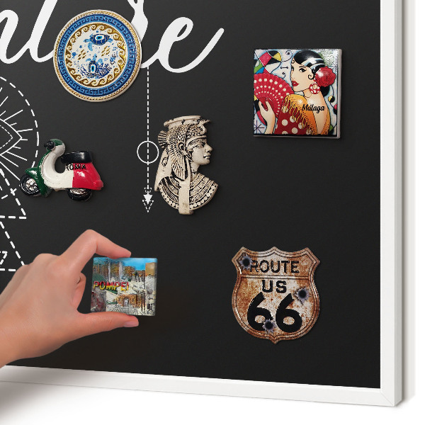 Decorative magnet board with a white frame Outdoor Adventure